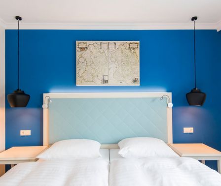 Doppelbett im Hotel Zur Alten Post Büsum